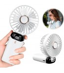 Ventilator Ultra Portabil cu Aromaterapie, 3 in 1, de Mana, de Birou, de Gat, Incarcare USB, Autonomie 12h, Pliabil, cu Ecran LC