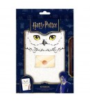 Agenda plusata si pix, Harry Potter, Pentru copii, Model Bufnita, Alb