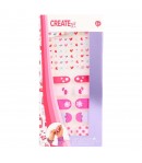 Set creativ pentru manichiura, Stickere, Nail Wrap si pila de unghii, Pentru copii, Multicolor