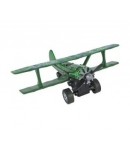 Macheta metalica avion retro, 11 cm, Verde