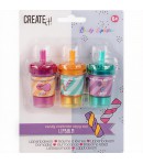 Set 3 balsamuri de buze, Diverse arome, Pentru copii, Multicolor
