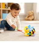 Albina Interactiva de Tras pentru Copii cu Snur si Elemente Mobile, Jucarie Educativa Colorata pentru Plimbare si Distractie, An