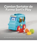 Autobuz Sortator Forme Pentru Copii Cu Frictiune, Jucarie Interactiva Cu Forme Geometrice Si Activitati, Vehicul Educativ Cu Lum