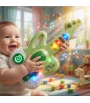 Chitara Muzicala Interactiva Pentru Copii Cu Butoane Si Sunete, Jucarie Tip Guitar Cu Lumini Si Melodii, Instrument Muzical De J