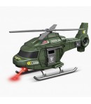 Elicopter Militar Cu Frictiune, Scara 1:20, Cu Lumini Si Sunete, Jucarie Interactiva Vehicul De Interventie, Elicopter De Armata