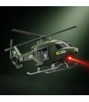 Elicopter Militar Cu Frictiune, Scara 1:20, Cu Lumini Si Sunete, Jucarie Interactiva Vehicul De Interventie, Elicopter De Armata
