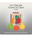 Jucarie Sortator Forme Cu Fructe Si Legume Pentru Copii, Cub Interactiv Cu Benzi Elastice Si Piese Colorate, Jucarie Sensoriala 