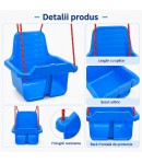 Leagan pentru Copii cu Spatar si Protectie Frontala,  Din Plastic Rezistent cu Franghii pentru Suspendare, Leagan de Exterior si