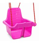 Leagan pentru Copii cu Spatar si Protectie Frontala,  Din Plastic Rezistent cu Franghii pentru Suspendare, Leagan de Exterior si