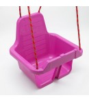 Leagan pentru Copii cu Spatar si Protectie Frontala,  Din Plastic Rezistent cu Franghii pentru Suspendare, Leagan de Exterior si