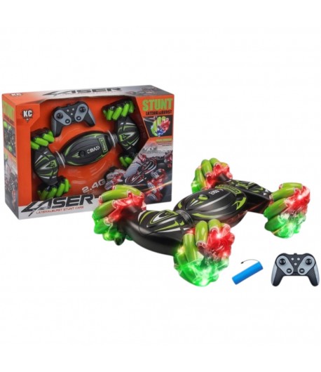 Masina Stunt Cu Telecomanda 2.4GHz 4x4 Pentru Copii Cu Rotire 360°, Jucarie RC Cu Lumini Si Cascadorii, Masina Off Road Cu Roti 
