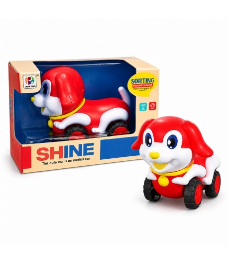 Masinuta Catel pentru Copii cu Sistem Inertial Push And Go, Jucarie Interactiva cu Roti Mari si Design Colorat, Vehicul pentru J
