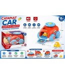 Masinuta Interactiva Cu Catapulta, Jucarie Cu Frictiune Si Lansator Masinute, Vehicul Cu Rampa Si Compartiment Depozitare, Masin