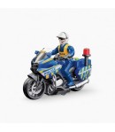 Motocicleta De Politie Cu Frictiune Albastru, Cu Lumini Si Sunete, Jucarie Interactiva Vehicul De Interventie, Motocicleta Reali