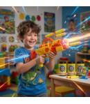 Pistol De Jucarie Cu Gloante Din Burete Moi Pentru Copii, Set Blaster Cu Proiectile Moi Si Tinte Tip Doze, Jucarie Interactiva S