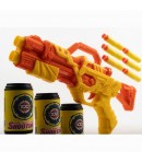 Pistol De Jucarie Cu Gloante Din Burete Moi Pentru Copii, Set Blaster Cu Proiectile Moi Si Tinte Tip Doze, Jucarie Interactiva S