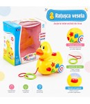 Ratusca Interactiva de Tras pentru Copii cu Snur si Elemente Mobile, Jucarie Educativa Colorata pentru Plimbare si Distractie, A