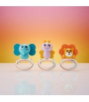 Set 3 Zornaitoare Pentru Bebelusi, Elefant, Albina Si Leu, Jucarii Dentitie Cu Inele Si Sunete, Jucarie Dezvoltare Motrica Si Se