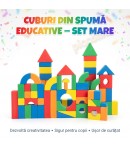 Set Cuburi Soft de Construit, Blocuri din Spuma Moale, Jucarie Educationala de Constructie pentru Bebelusi si Copii Mici, Joaca 