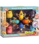 Set Jucarii Cu Apasare Press It 8 Piese, Jucarie Interactiva Cu Avioane Si Figurine Bufnite, Set Vehicule Aeriene Cu Functie Pus