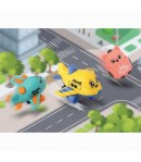 Set Jucarii Cu Apasare Press It 8 Piese, Jucarie Interactiva Cu Avioane Si Figurine Bufnite, Set Vehicule Aeriene Cu Functie Pus