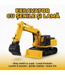 Vehicul De Constructii Multifunctional, Scara 1:14, Cu Frictiune, Lumini Si Sunete, Jucarie Interactiva Utilaj De Santier Pentru