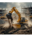 Vehicul De Constructii Multifunctional, Scara 1:14, Cu Frictiune, Lumini Si Sunete, Jucarie Interactiva Utilaj De Santier Pentru