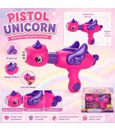 Jucarie Pistol Cu Aer Pentru Copii Cu 6 Bile EVA, Lansator Cu Design Unicorn, Pistol De Jucarie Cu Proiectile Moi Pentru Jocuri 