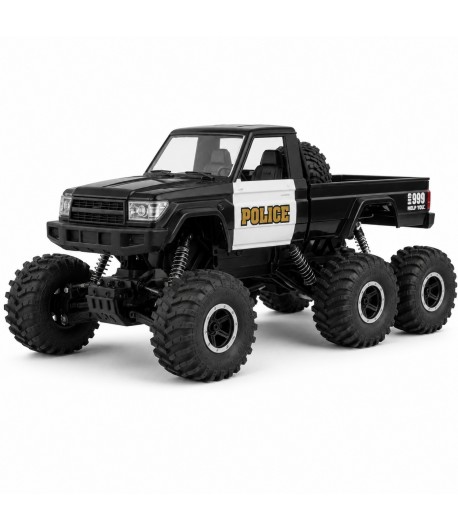 Masina RC Off-Road Desert Safari Police pentru Copii si Adulti, Vehicul Telecomandat 6x6 cu Telecomanda 2.4GHz, Masinuta Politie