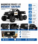 Masina RC Off-Road Desert Safari Police pentru Copii si Adulti, Vehicul Telecomandat 6x6 cu Telecomanda 2.4GHz, Masinuta Politie