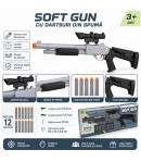 Pusca Soft Gun pentru Copii cu Luneta si Proiectile din Burete, Arma de Jucarie cu Lansare Manuala, Pusca Interactiva Tip Tactic