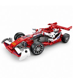 Set Cuburi Masina De Curse Pull Back DIY Pentru Copii, Joc De Constructie Cu 488 Piese, Masina Sport De Asamblat Cu Functie Pull