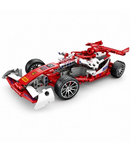 Set Cuburi Masina De Curse Pull Back DIY Pentru Copii, Joc De Constructie Cu 488 Piese, Masina Sport De Asamblat Cu Functie Pull