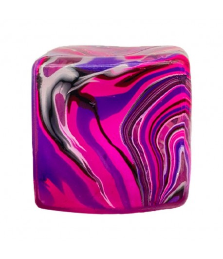 Cub Fidget 3D de Gheata, Jucarie Antistres din Maltoza, 70 g, 3.5x3.5x3.5 cm, Comprimabil cu Revenire Lenta, Roz