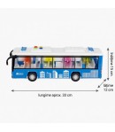 Autobuz Albastru cu Lumini Stralucitoare si Sunete Realiste, Jucarie Interactiva de Transport Urban pentru Copii, Vehicul cu Efe