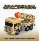 Camion militar cu lansator rachete cu frictiune, jucarie copii cu lumini si sunete, masina armata cu launcher mobil, vehicul mil
