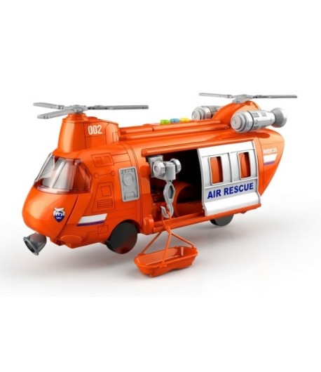 Elicopter de Interventie cu Lumini si Sunete, Jucarie Interactiva Realista de Salvare pentru Copii, Vehicul Aerian cu Efecte Lum