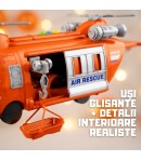 Elicopter de Interventie cu Lumini si Sunete, Jucarie Interactiva Realista de Salvare pentru Copii, Vehicul Aerian cu Efecte Lum