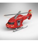 Elicopter Rosu cu Muzica si Lumini, Zboara Sus si Lumineaza Tot, Jucarie Interactiva pentru Copii, Vehicul Aerian cu Sunete si E
