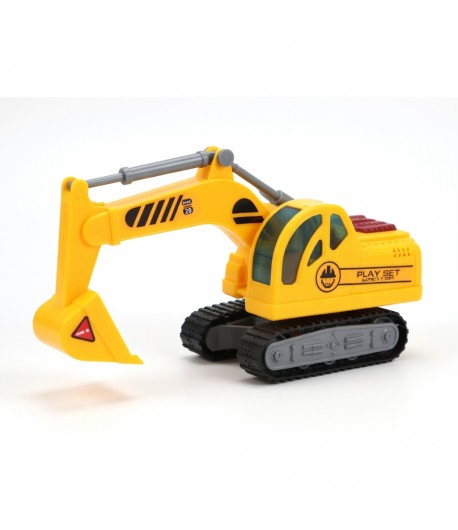 Excavator Luminos cu Sunete, Jucarie Interactiva cu Lumini Stralucitoare si Sunete Realiste, Brat Mobil care Sapa, Masina de Con