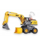 Excavator si Buldozer 2 în 1 cu Lumini si Sunete, Jucarie Interactiva Utilaj de Constructii pentru Copii, Vehicul de Santier cu 