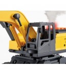 Excavator si Buldozer 2 în 1 cu Lumini si Sunete, Jucarie Interactiva Utilaj de Constructii pentru Copii, Vehicul de Santier cu 