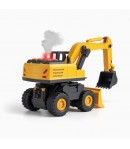 Excavator si Buldozer 2 în 1 cu Lumini si Sunete, Jucarie Interactiva Utilaj de Constructii pentru Copii, Vehicul de Santier cu 