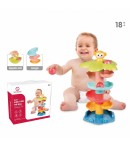Joc Bila pe Tobogan cu Animalut, Set de Asamblare cu Maimuta care Lanseaza Bila, Tobogan Colorat Interactiv, Apasa si Urmareste 