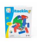 Joc de Indemanare Blocuri 30 Piese Tip Jenga Piccolino - Turn Instabil de Lem, Extrage si Reconstruieste Fara sa Rastorni, Joc D