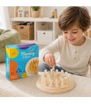 Joc Din Lemn Memory Cu Pioni Colorati Pentru Copii, Joc Educativ De Memorie Si Concentrare Din Lemn, Joc Interactiv Cu Piese Col