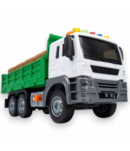 Jucarie Camion Transportor Interactiv cu Lumini si Muzica, Vehicul de Livrare si Transport pentru Copii, Platforma Mobila, Sunet