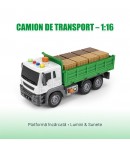 Jucarie Camion Transportor Interactiv cu Lumini si Muzica, Vehicul de Livrare si Transport pentru Copii, Platforma Mobila, Sunet