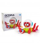 Jucarie de Baie Caracatita cu Inele, Caracatita Interactiva care Pluteste in Apa, cu Inele Moi Flexibile si Texturi Sensoriale, 