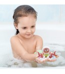 Jucarie de Baie Caracatita cu Inele, Caracatita Interactiva care Pluteste in Apa, cu Inele Moi Flexibile si Texturi Sensoriale, 